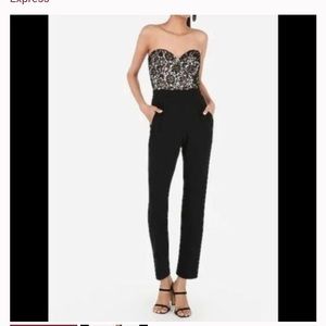 Express Lace Bodice Strapless Sweetheart Jumpsuit